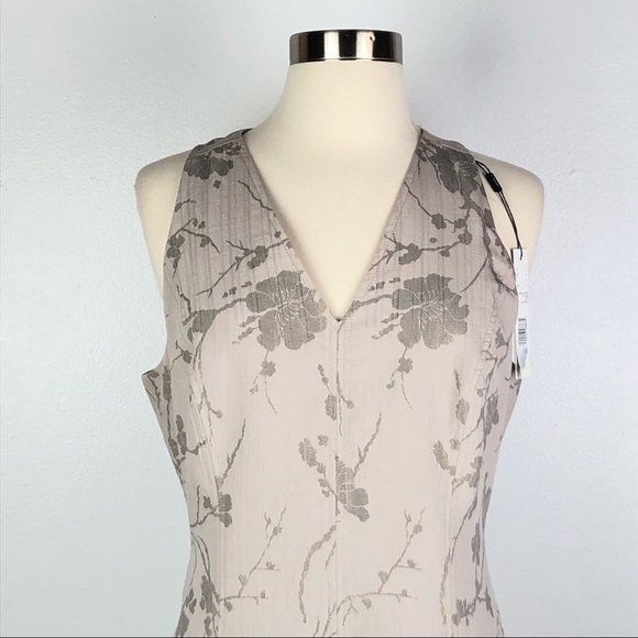 T TAHARI Annalise Fit and Flare dress taupe floral - Picture 3 of 8
